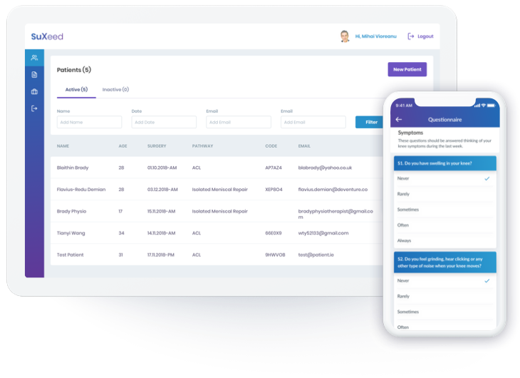 suxeed surgeon's active patients and questionnaire suxeed surgeon's active patients and questionnaire